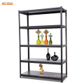 Home use light duty 5 tier black steel storage rack